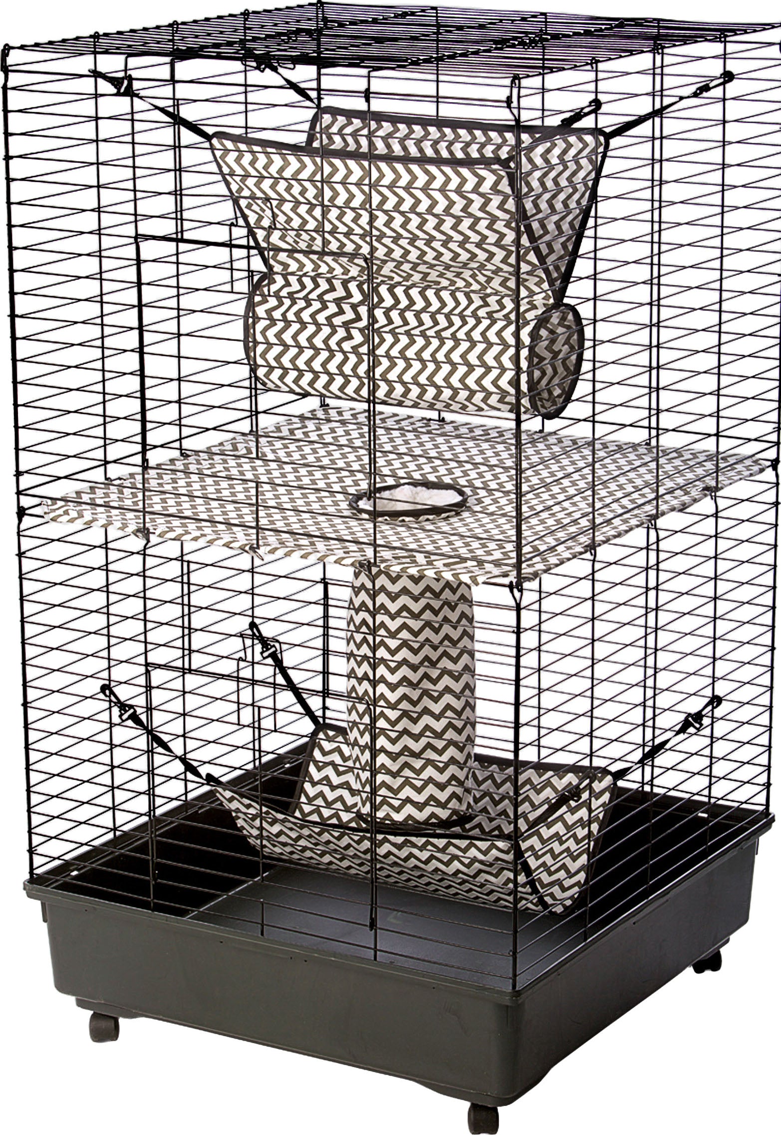 Ferret Condo W/Cloth Tunnel Shelf Ramp Hammock