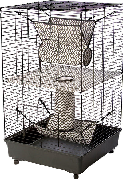 Ferret Condo W/Cloth Tunnel Shelf Ramp Hammock