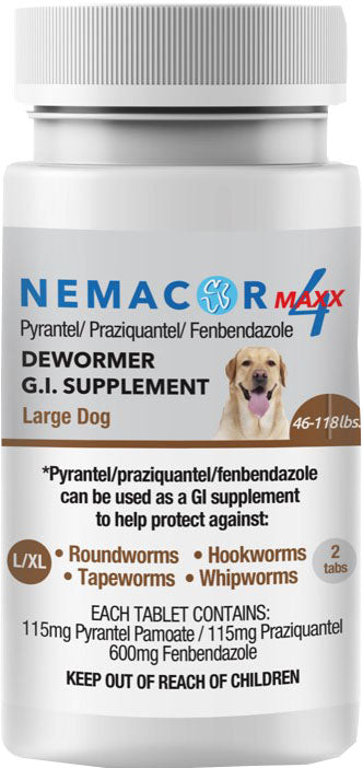 Nemacor Maxx 4 Dewormer Tablets For Dogs