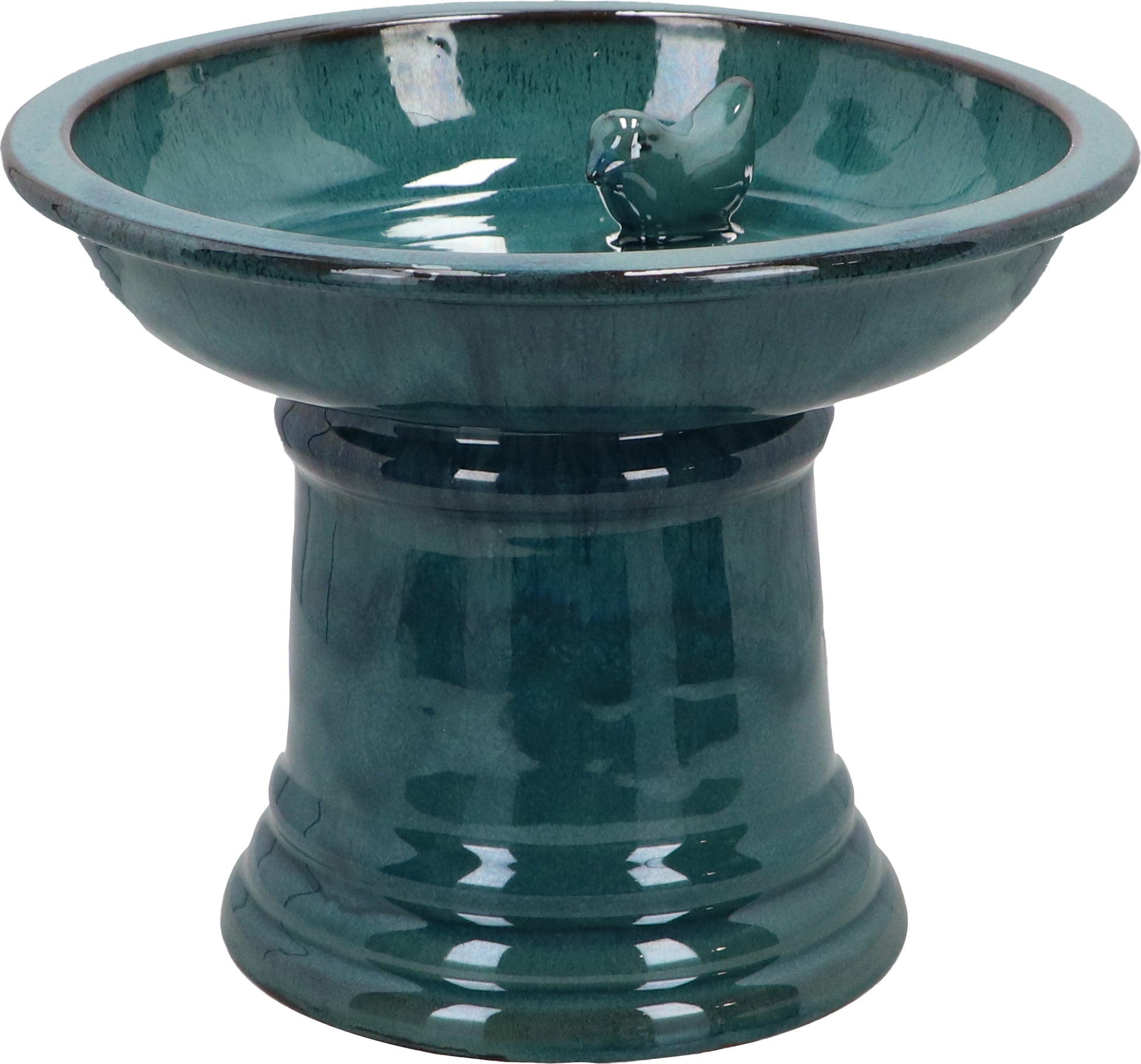 Esschert Design Ceramic Round Birdbath On Foot