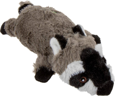 Godog Flatz Raccoon Squeaky Plush Flattie Dog Toy
