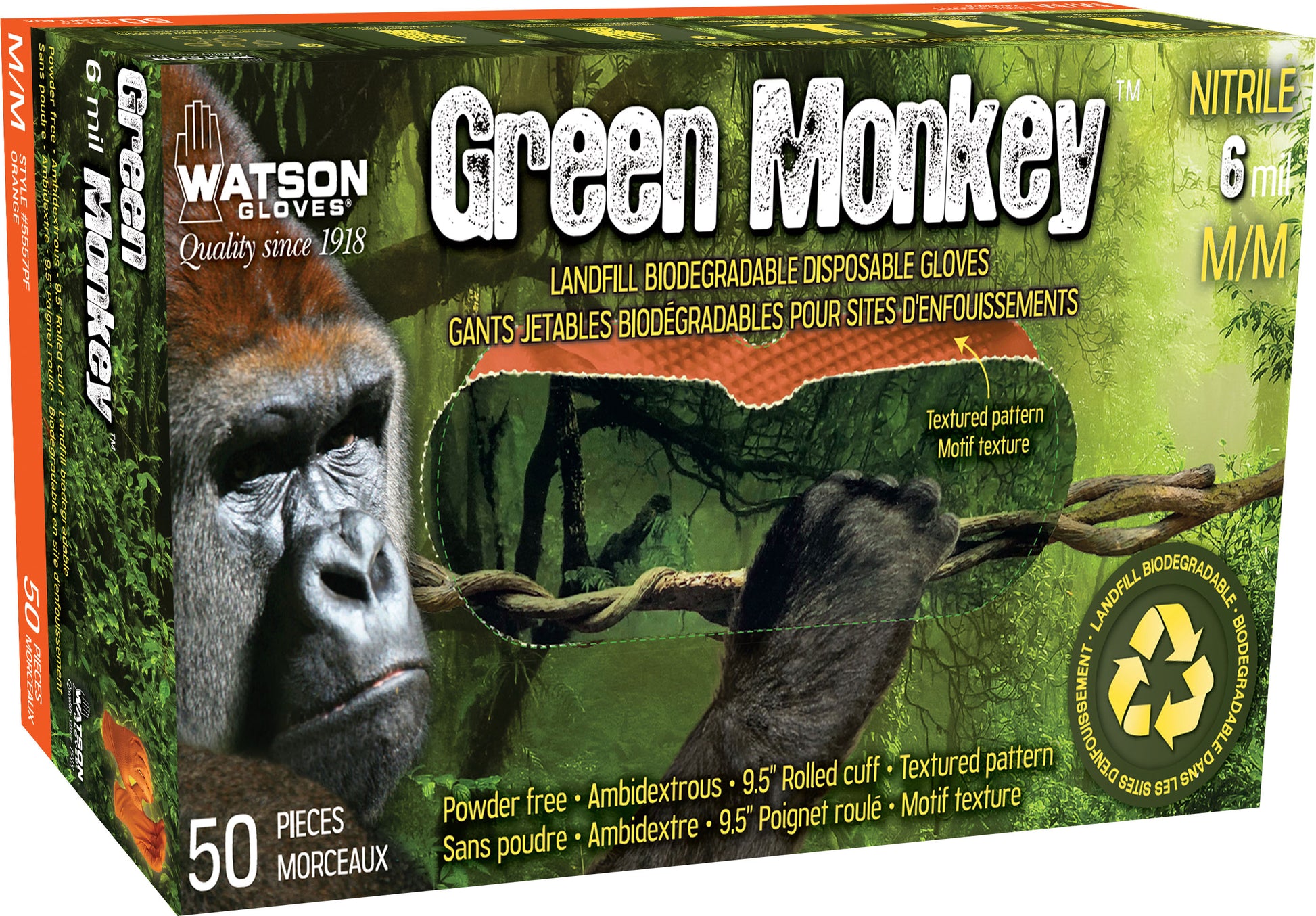 Watson Gloves Green Monkey Nitrile Disposable