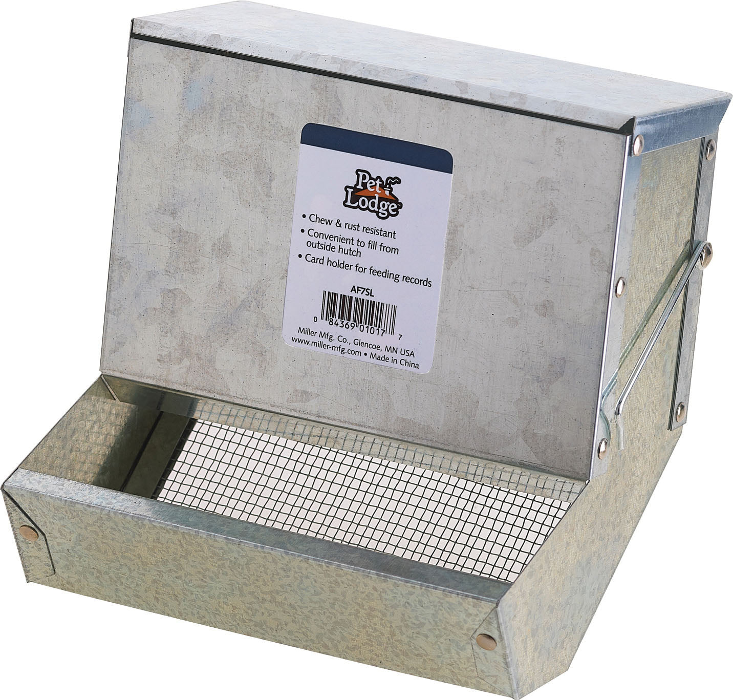 Pet Lodge Galvanized Feeder W/Sifter Bottom & Lid