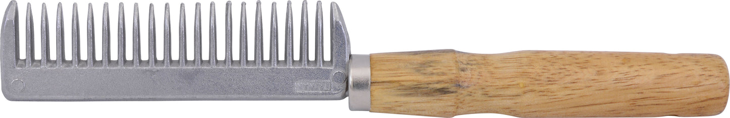 Aluminum Tail Comb W/Wood Handle