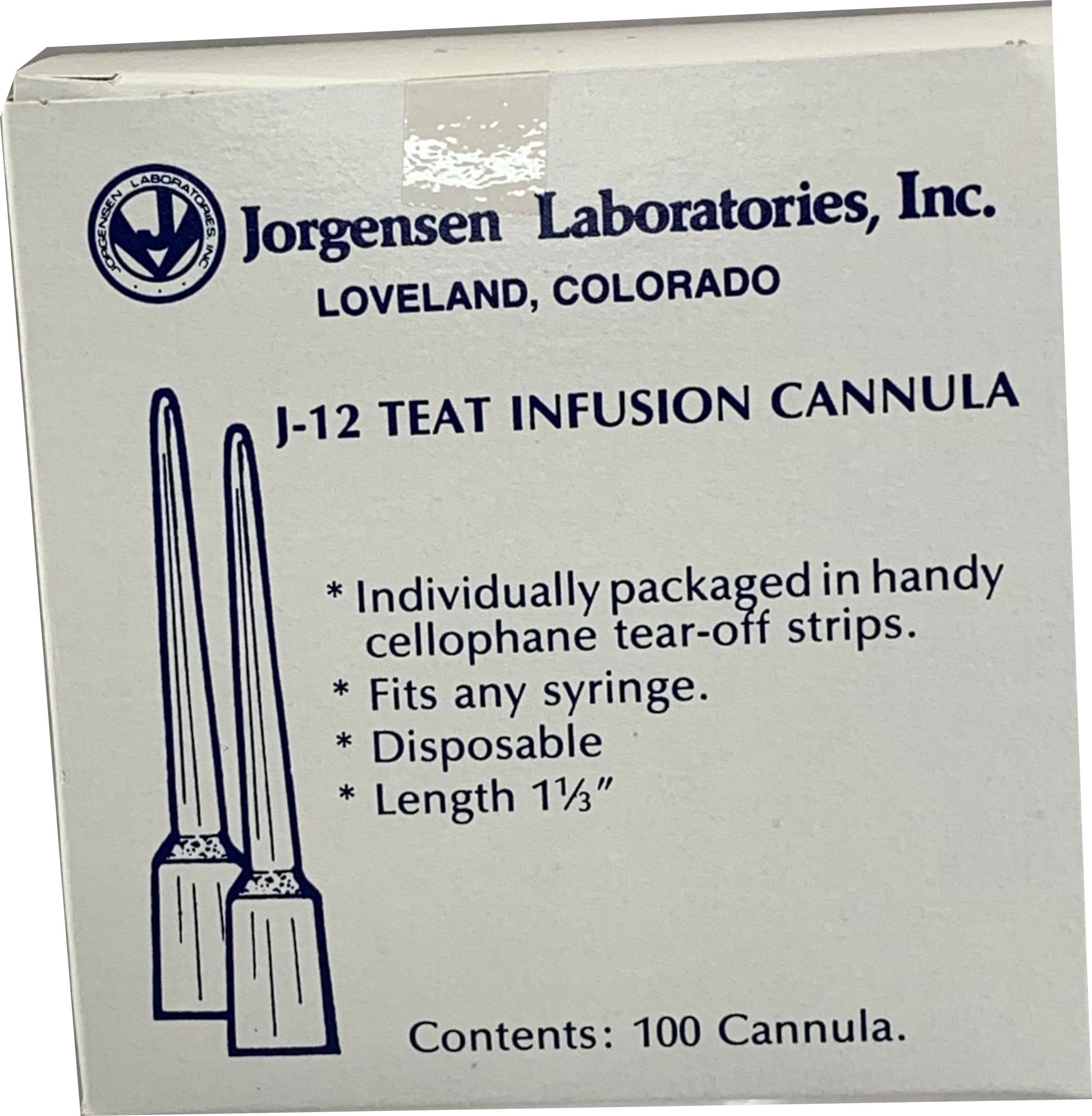 J-12 Plastic Teat Infusion Cannula