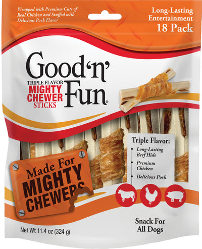 Good 'N' Fun Triple Flavor Mighty Chew Sticks