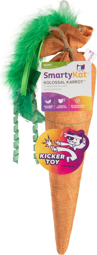 Smartykat Kolossal Karrot Plush Catnip Kicker Toy