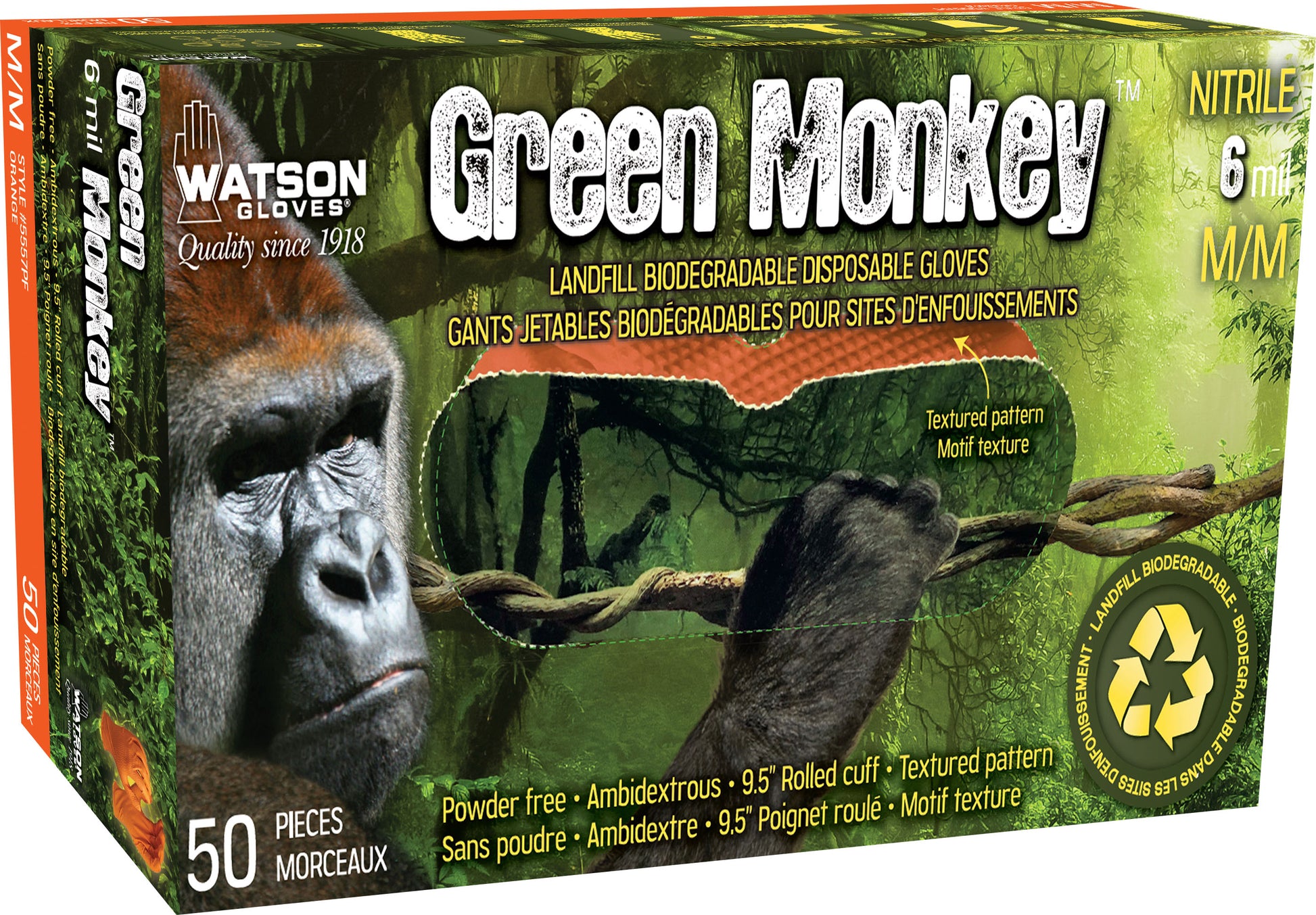 Watson Gloves Green Monkey Nitrile Disposable