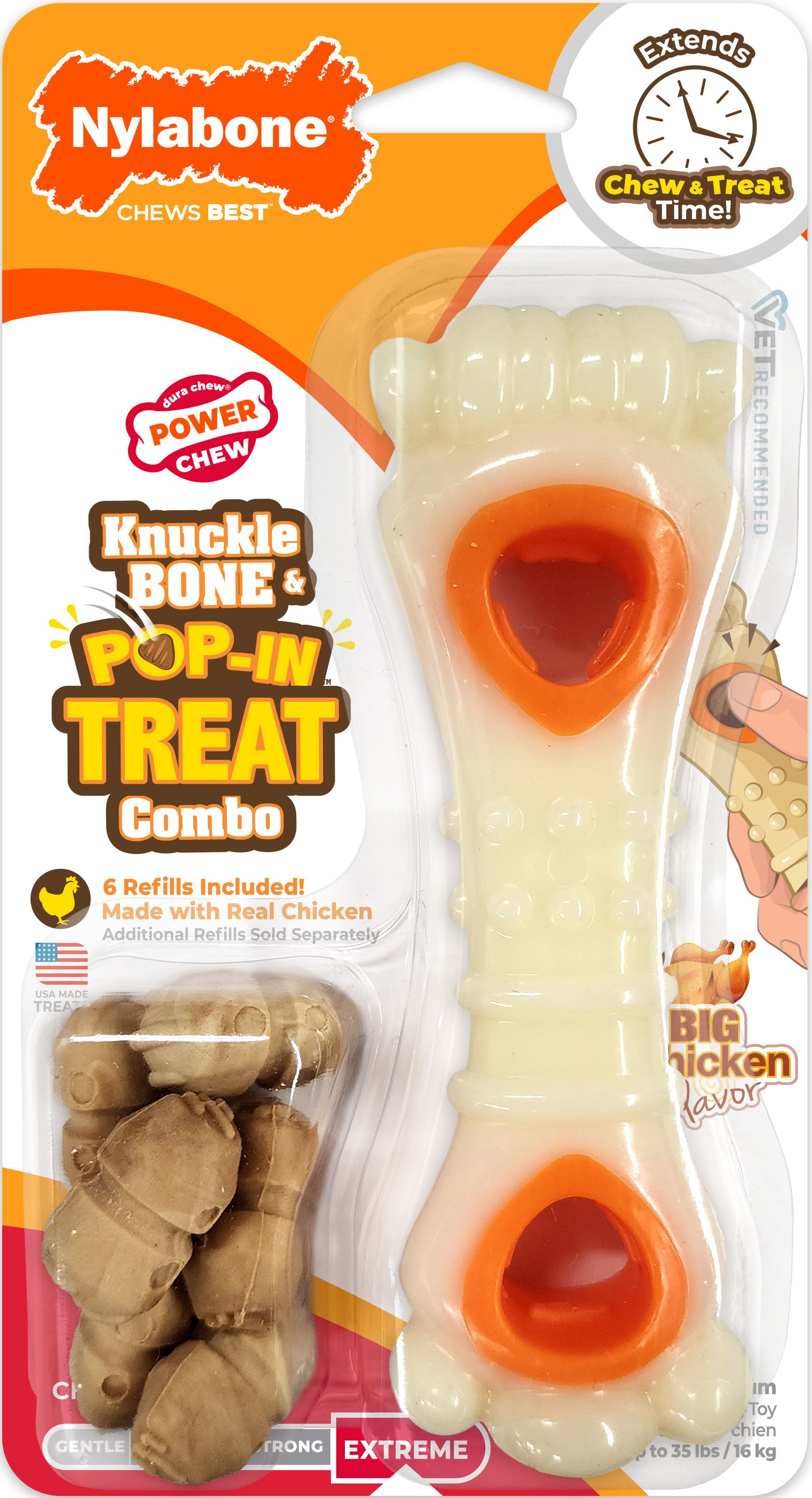Nylabone Power Chew Knuckle Bone & Pop-In Treat