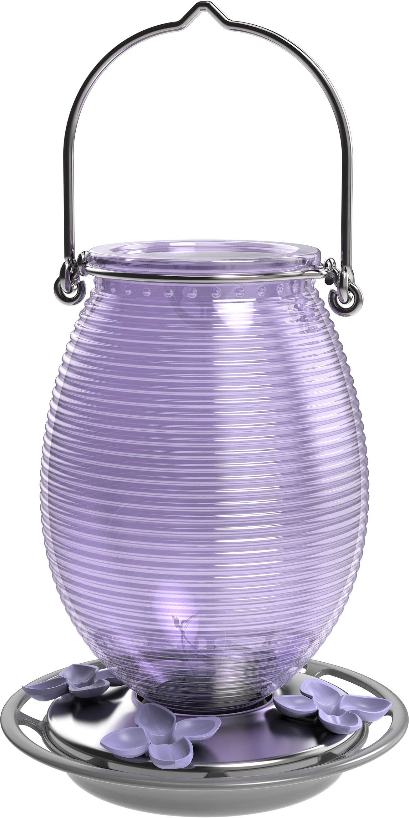 Lilac Dreams Antique Glass Hummingbird Feeder