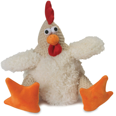 Godog Checkers Sitting Rooster Dog Toy