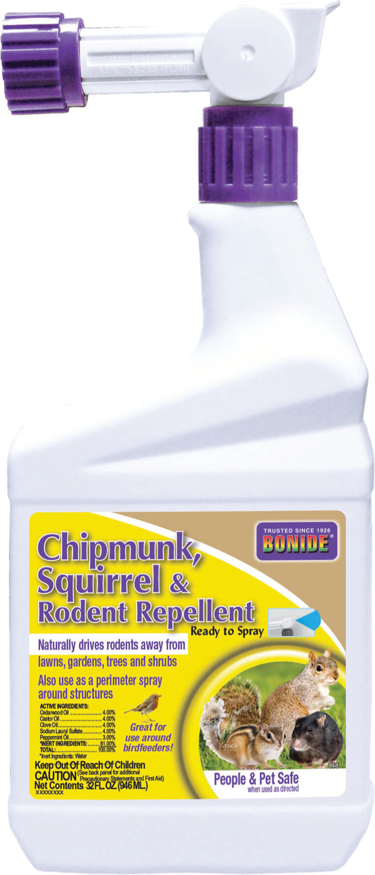 Bonide Chipmunk Squirrel Rodent Repellent Rts