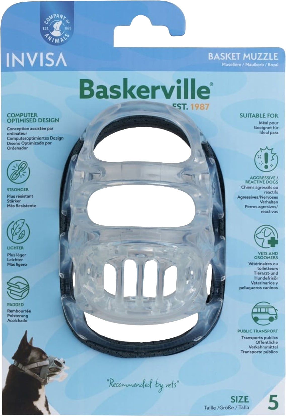 Baskerville Invisa Transparent Padded Muzzle
