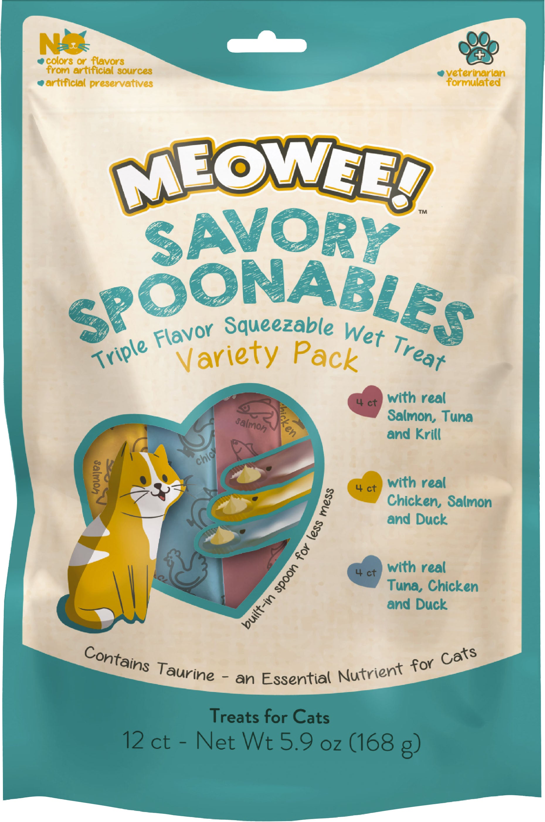 Meowee! Savory Spoonables Squeezable Wet Cat Treat
