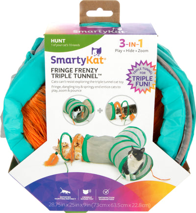 Smartykat Fringe Frenzy Triple Tunnel Cat Toy