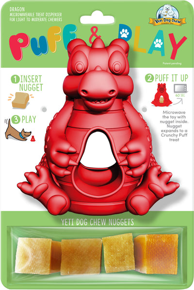 Yeti Pet Products Hangry Dragon Puff/Play Dog Toy