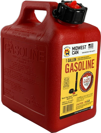 Plastic Gas Can W/Quick-Flow Spout