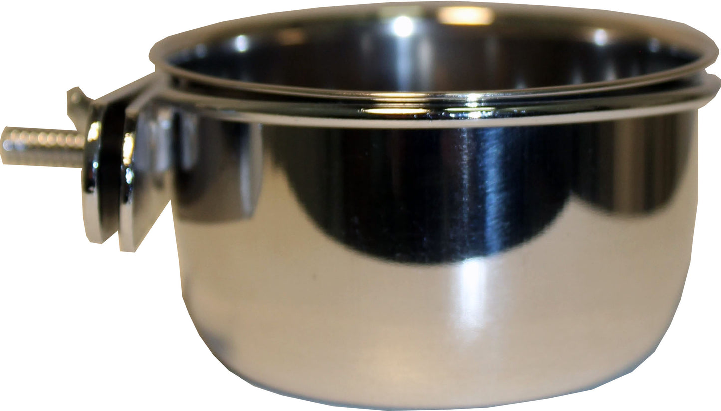 A&E Stainless Steel Coop Cup W/Bolt Hanger