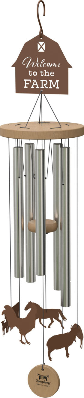 Farm Animal Wind Chime W/ 5 Animal Icons