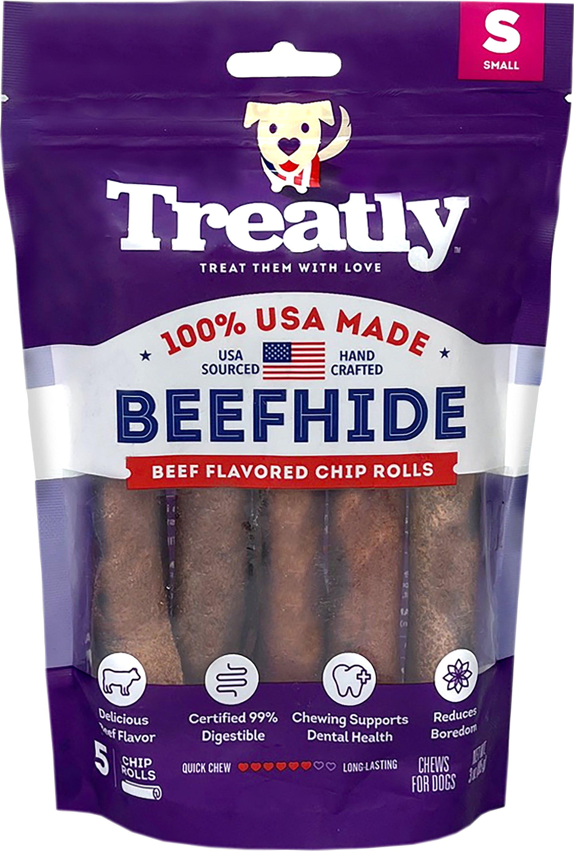 Treatly 100% Usa Beefhide Chip Rolls