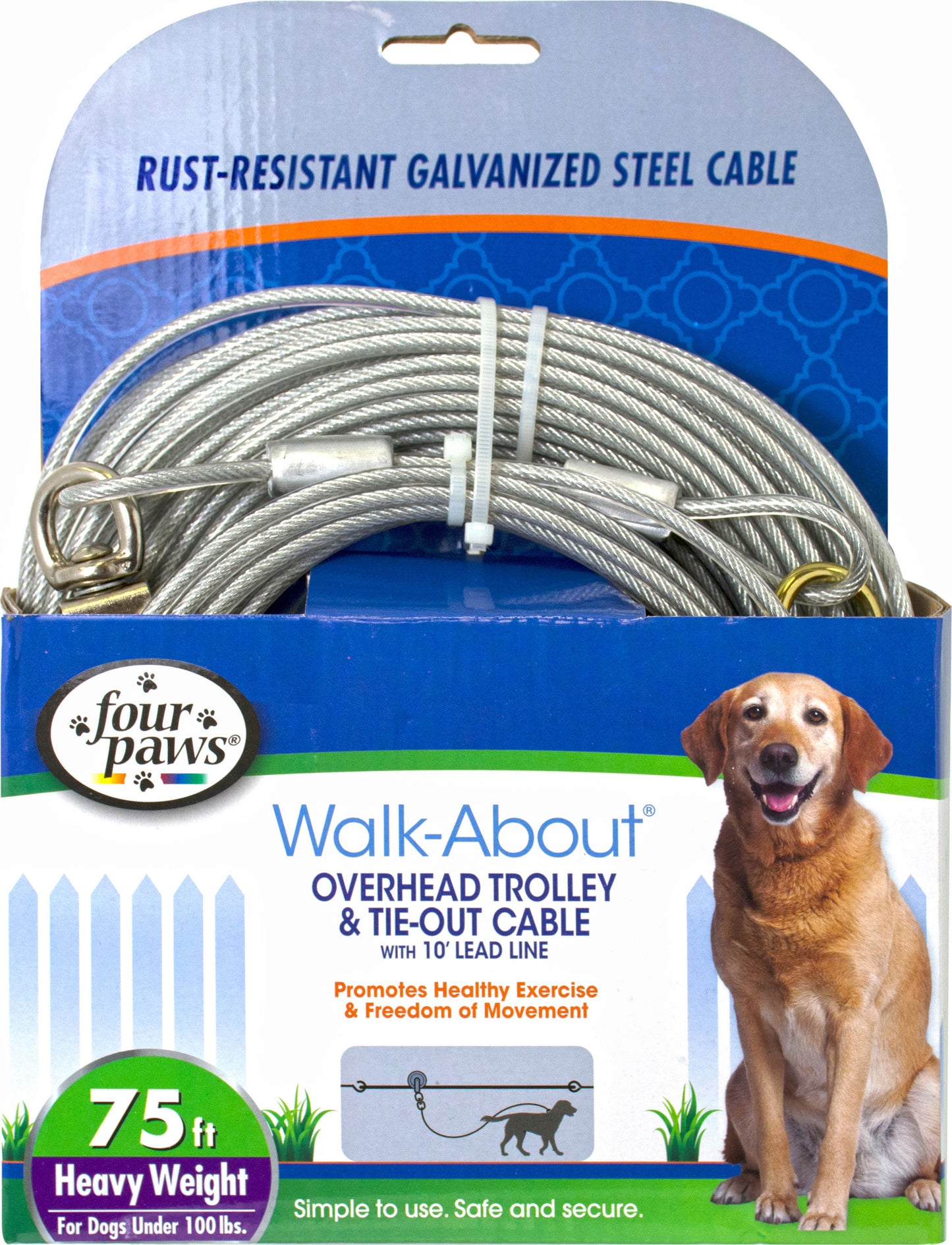 Four Paws Walk-About Trolley & Cable Heavy Weight