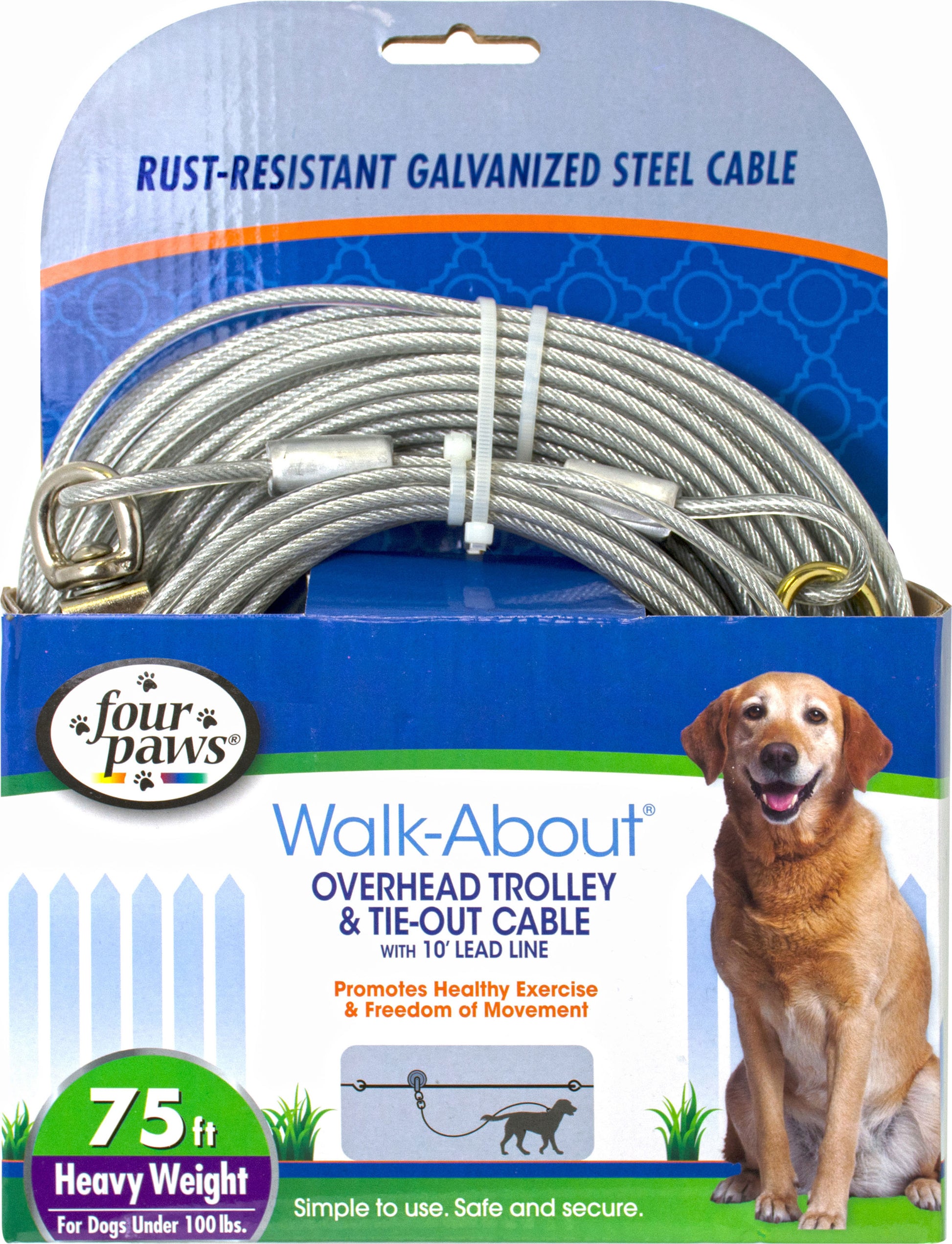 Four Paws Walk-About Trolley & Cable Heavy Weight