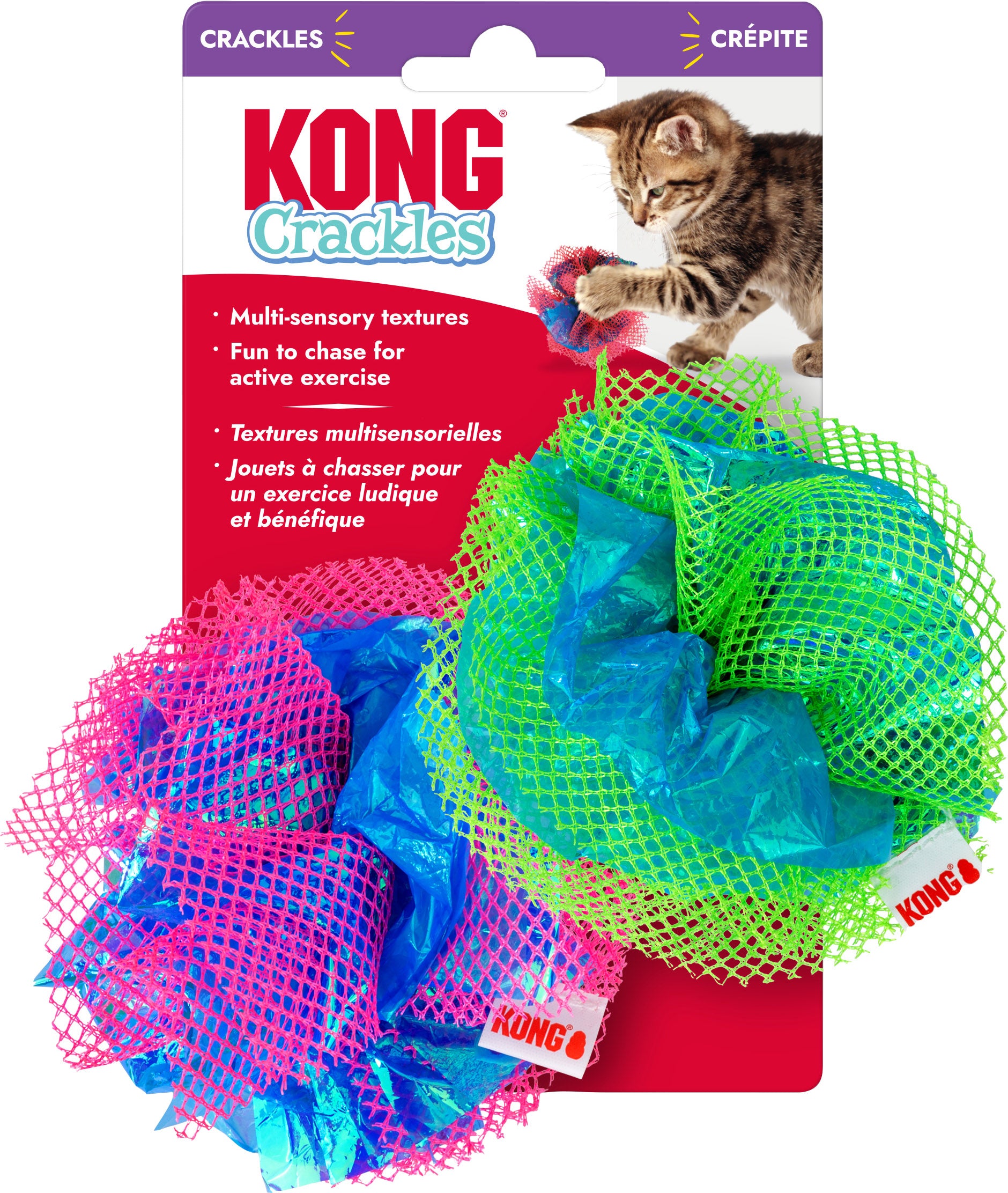 Kong Crackles Fluff Balls Cat Toy