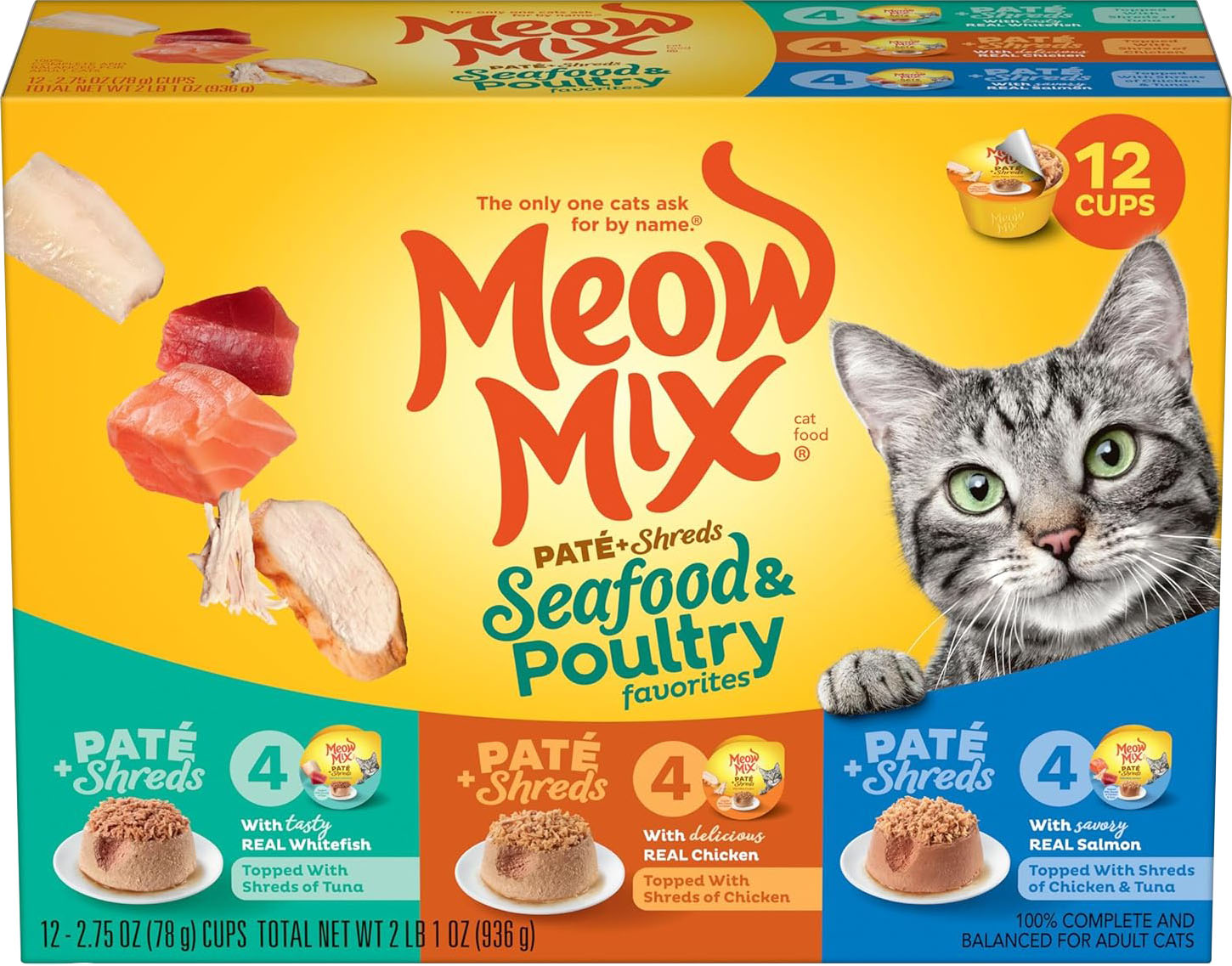 Meow Mix Pate & Shreds Seafood/Poulty Variety Pack