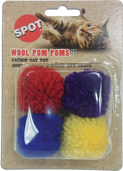 Spot Wool Pom Poms W/Catnip