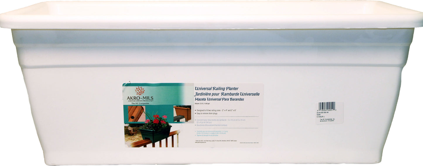 Deck Rail Plastic Box Planter