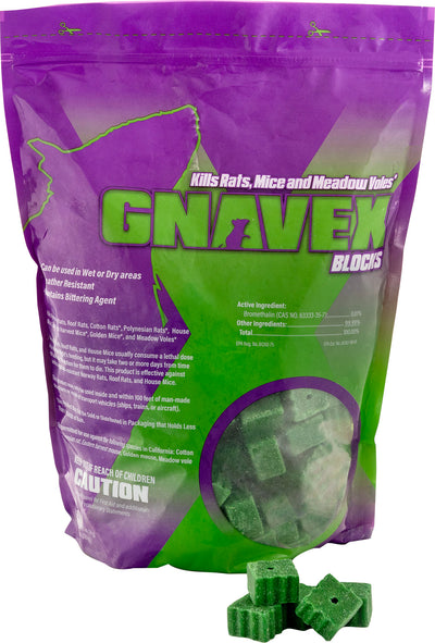 Gnavex Rats, Mice & Voles Bait Blocks Pouch