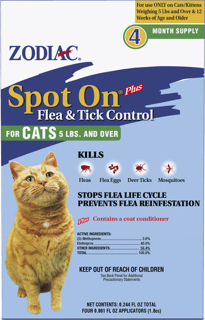 Zodiac Spot On Plus Flea & Tick Control For Cats
