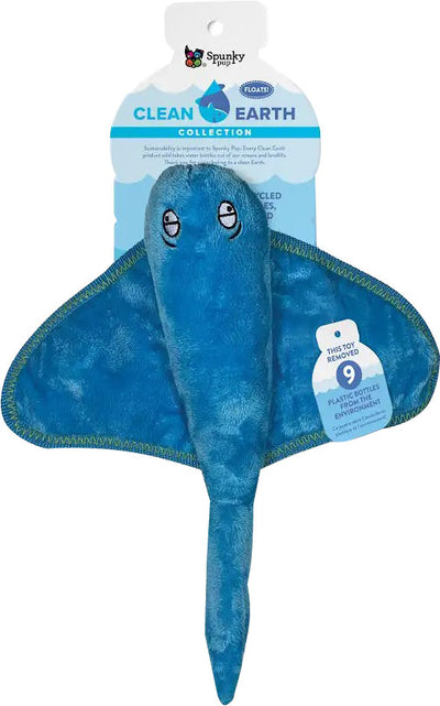 Spunkypup Clean Earth Recycled Plush Toy Stingray