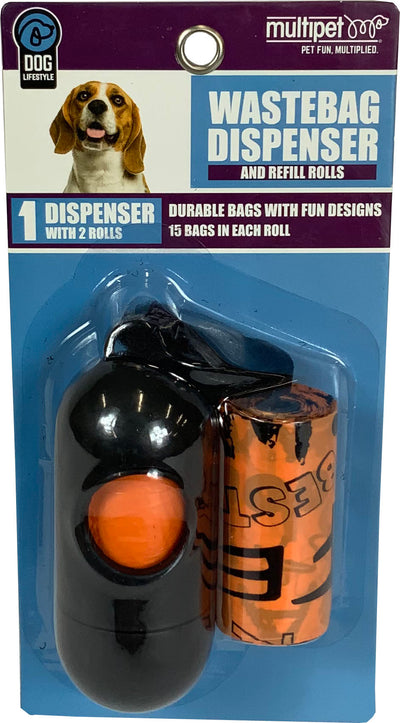 Multipet Word Print Waste Bags Holder W/2 Rolls
