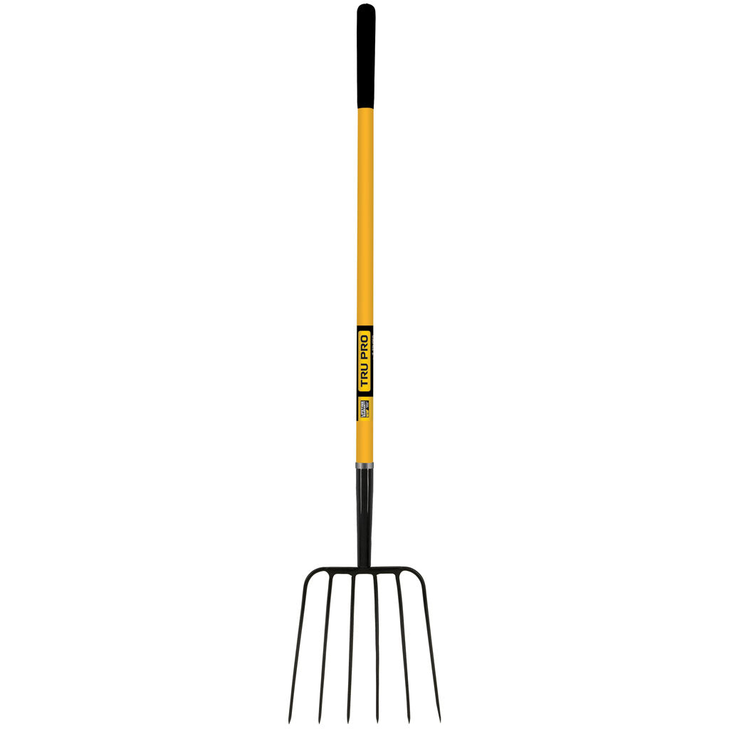 Tru Pro 6 Tine Forged Manure Fork W/Fiberglass