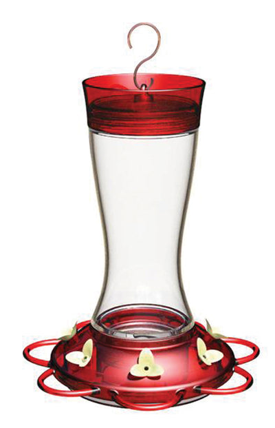Garnet Glass Hummingbird Feeder W/Ant Moat