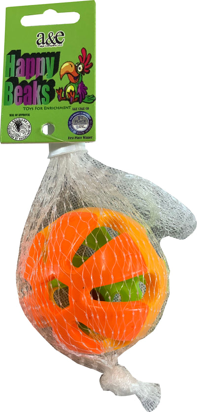 Happy Beaks Round Rattle Foot Bird Toy