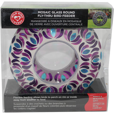 Mosaic Glass Round Fly Through Feeder