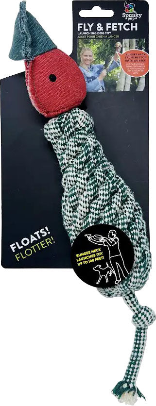 Spunkypup Fly & Fetch Launch Plush Toy Rope Duck