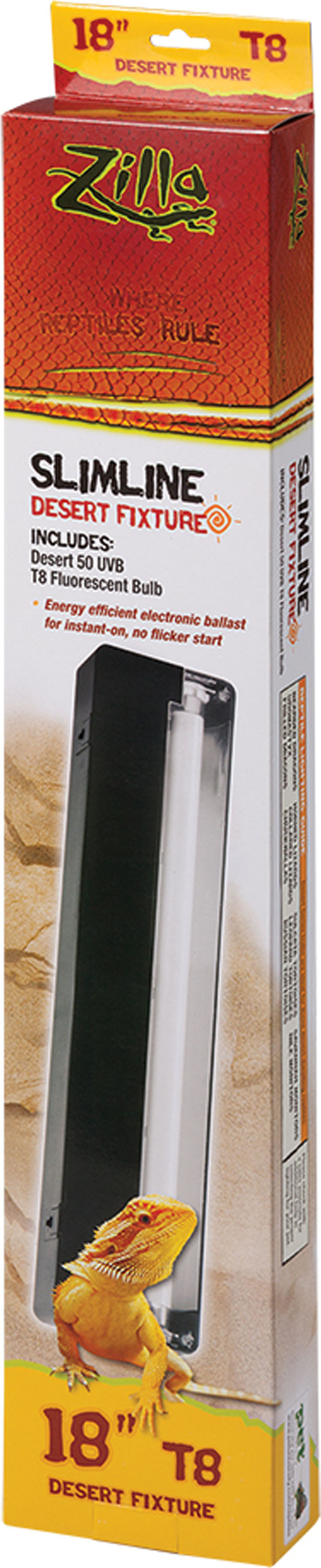 Zilla Slimline Desert Light Fixture W/ T8 Bulb