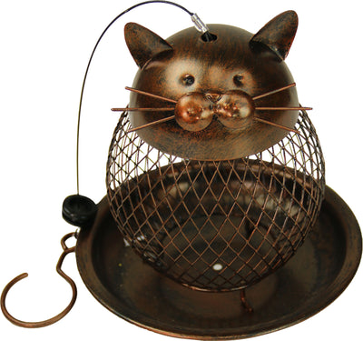 Cat Perching Metal Bird Feeder