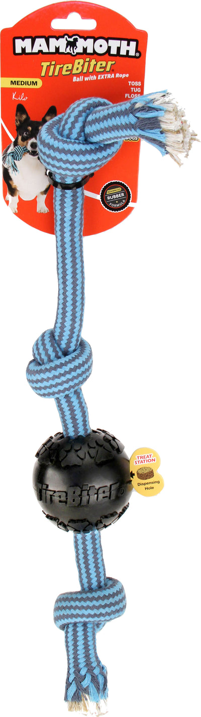 Mammoth Tirebiter Ball W/Extra 3 Knot Tug