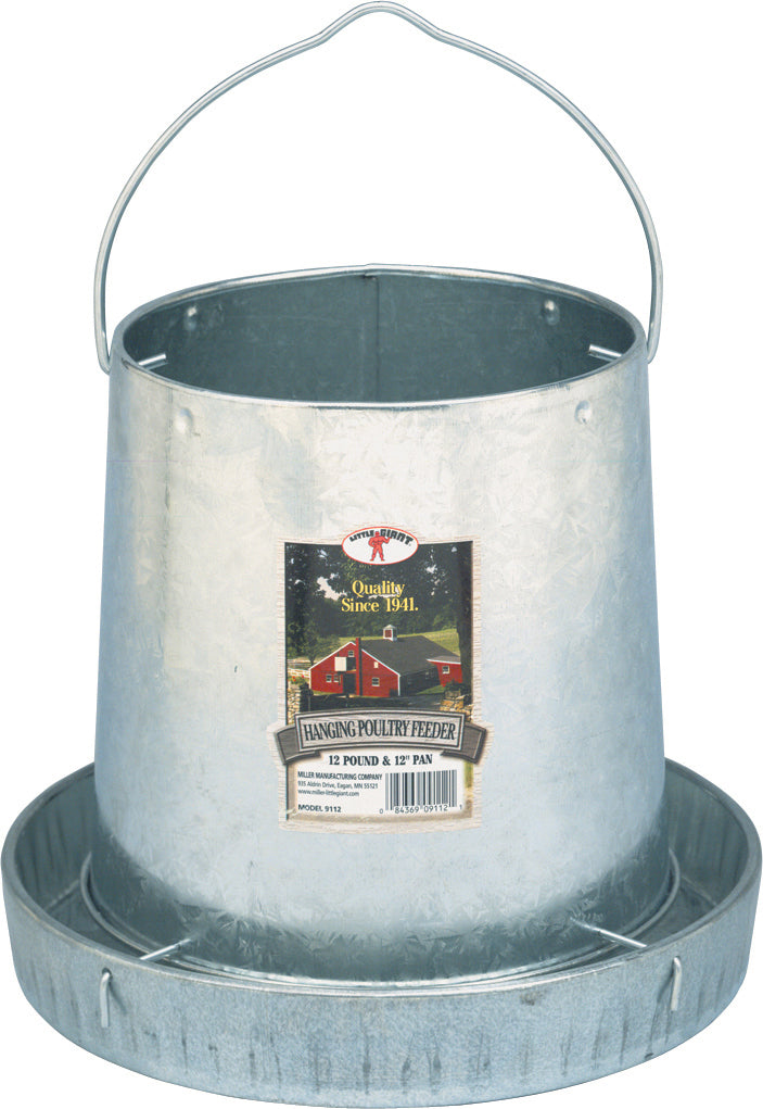 Little Giant Hanging Poultry Feeder W/Pan Galv