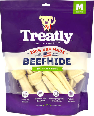 Treatly 100% Usa Beefhide Bones & Rolls