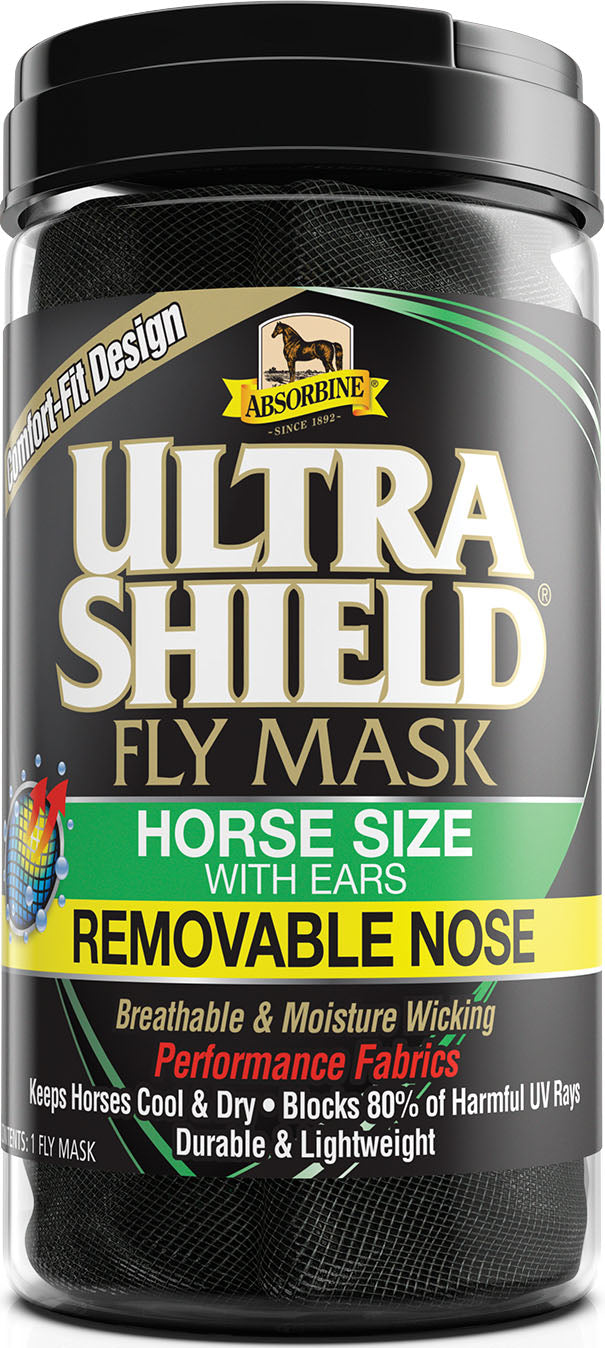 Absorbine Horse Fly Mask W/Ears & Removable Nose