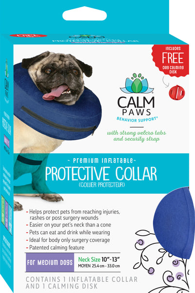 Protective Inflatable Collar W/Dog Calming Disk
