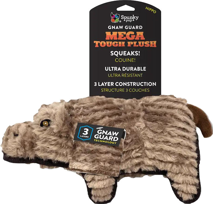 Spunkypup Mega Tough Plush Hippo