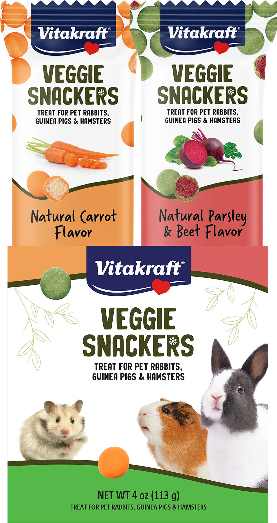 Vitakraft Veggie Snackers For Rabbit Guinea Pig An