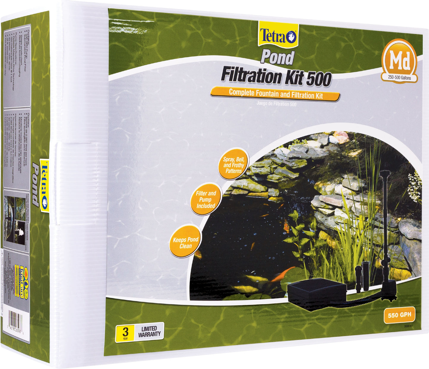 Tetra Pond Filtration Fountain W/Flat Box Filter