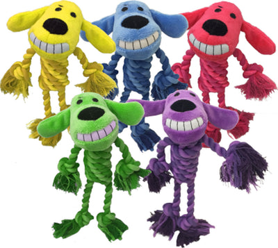 Multipet Loofa Dog Rope Body W/Squeaker